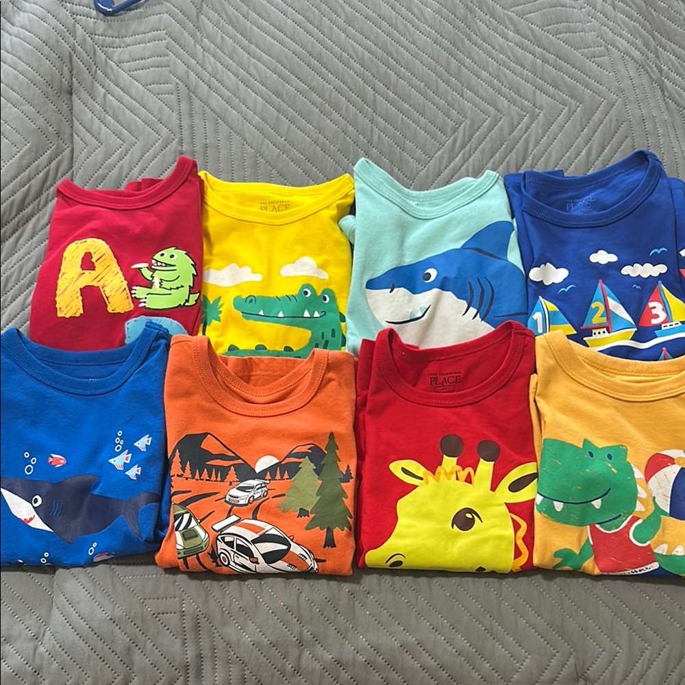 Colorful Kids Graphic T-Shirts Set